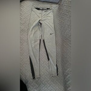 Nike Women's Gray Leggings with Black Details